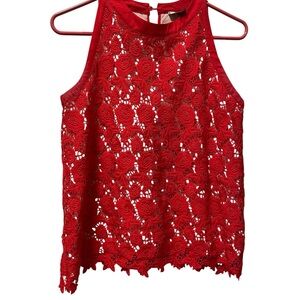Eden Society Red Lace Sleeveless Top, S